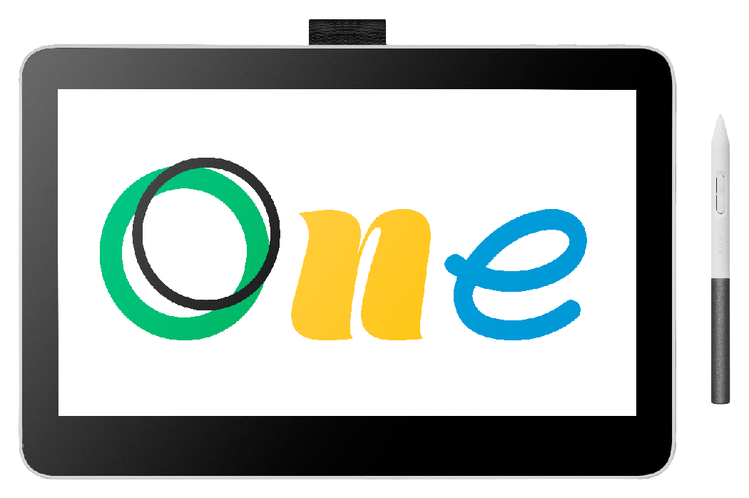 Wacom One drawing tablet with screen, pen and touch controls